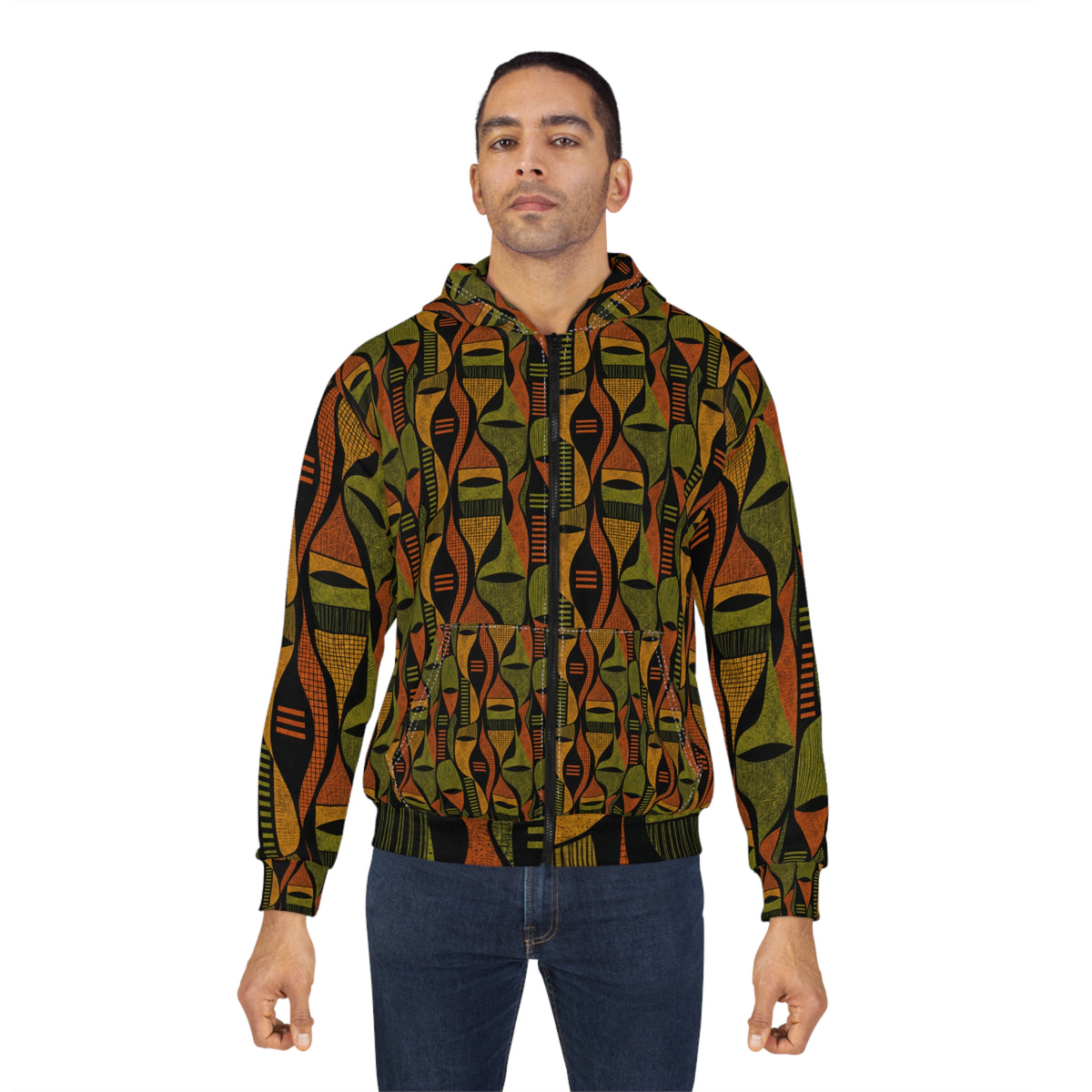 Abstract Shapes Unisex Zip Hoodie (AOP)