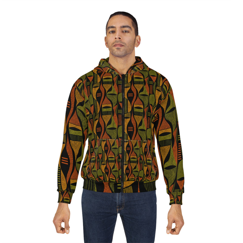Abstract Shapes Unisex Zip Hoodie (AOP)