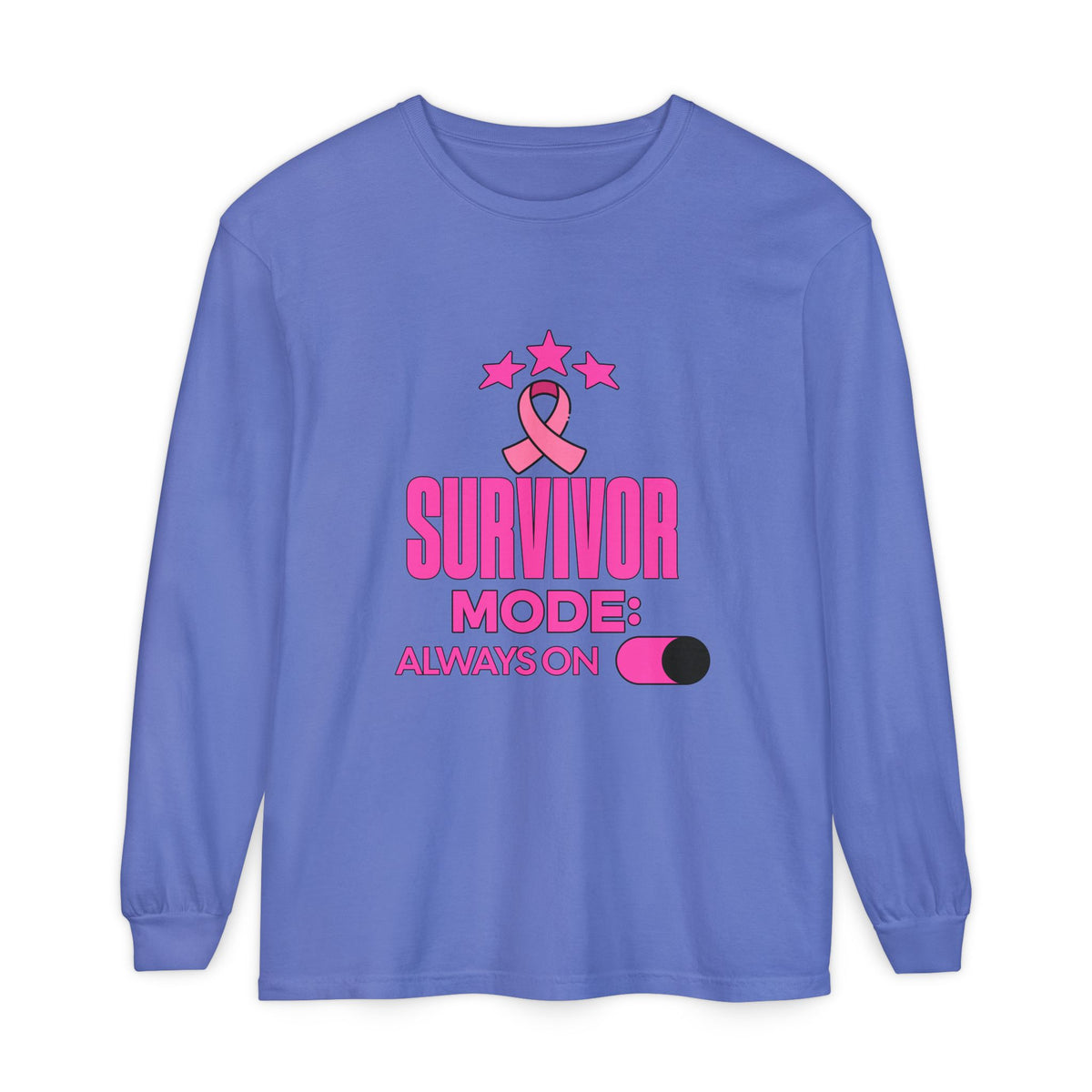 Survivor Mode: Always On - Breast Cancer Survivor Long Sleeve T-Shirt