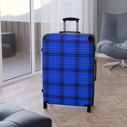 Blue Plaid Pattern Suitcase