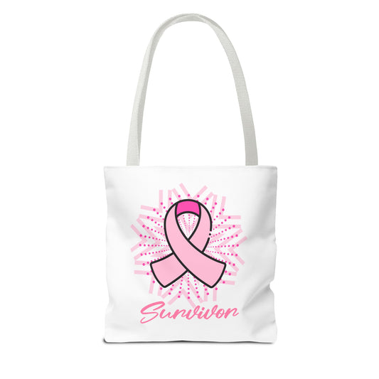 Breast Cancer Survivor Tote Bag – Pink Ribbon Survivor AOP Tote