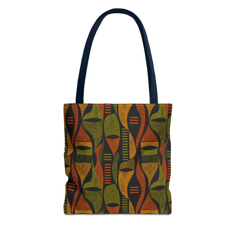 Retro Tribal Pattern Tote Bag – Earthy Boho All-Over Print Tote