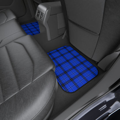 Blue Plaid Pattern Car Mats (2x Rear)