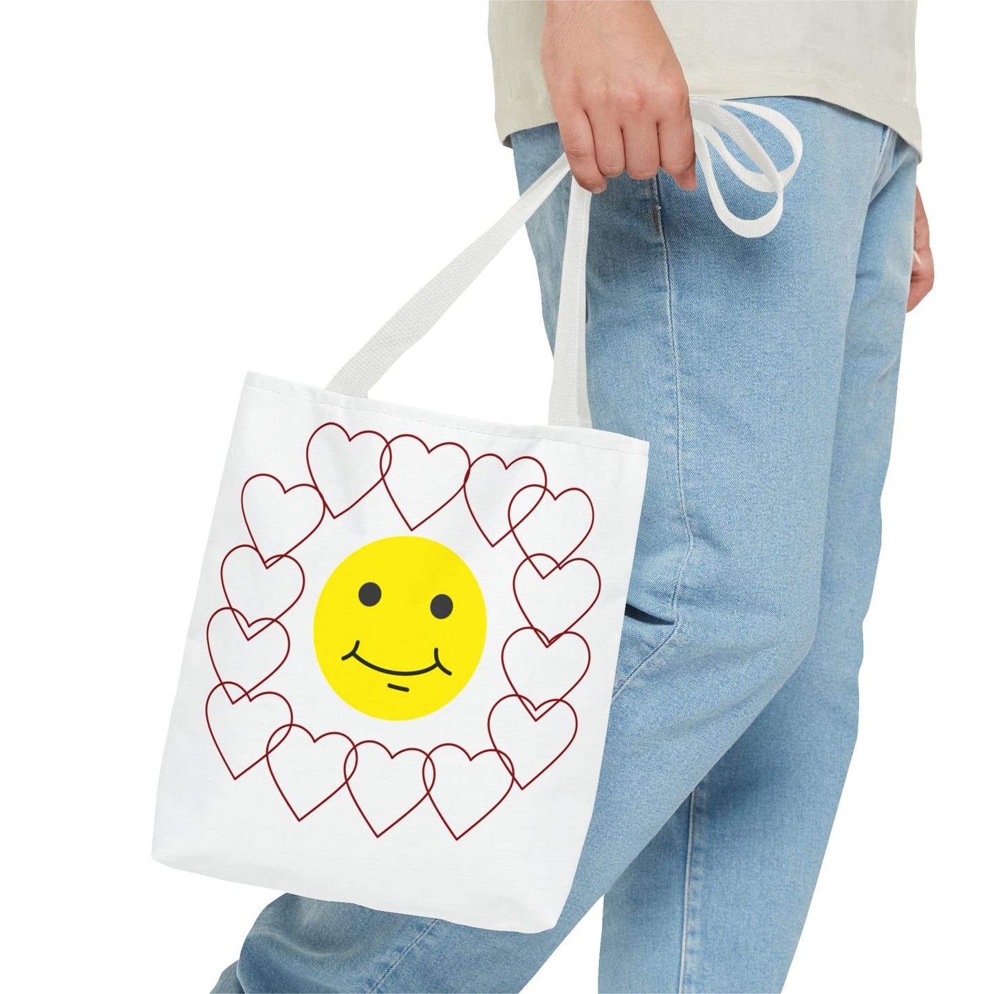 Smiley Face Heart Tote Bag