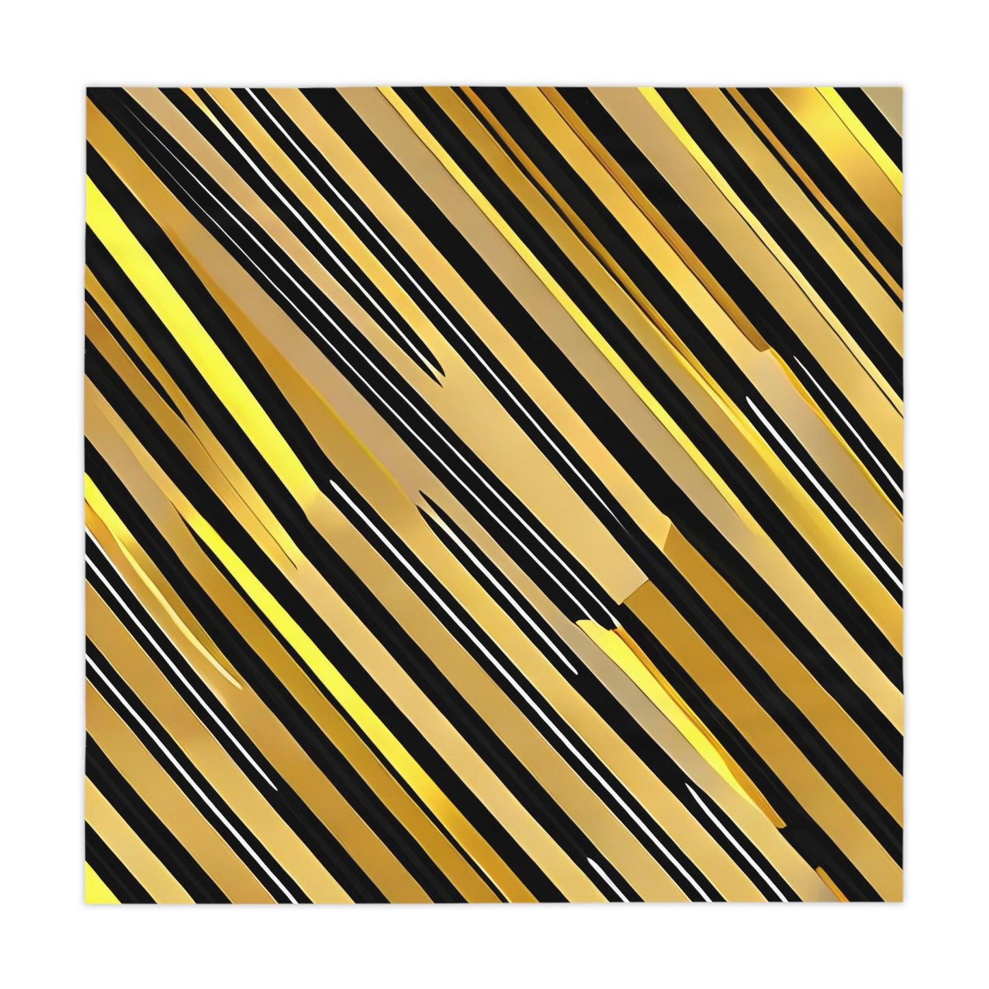 Gold and Black Stripe Pattern Tablecloth