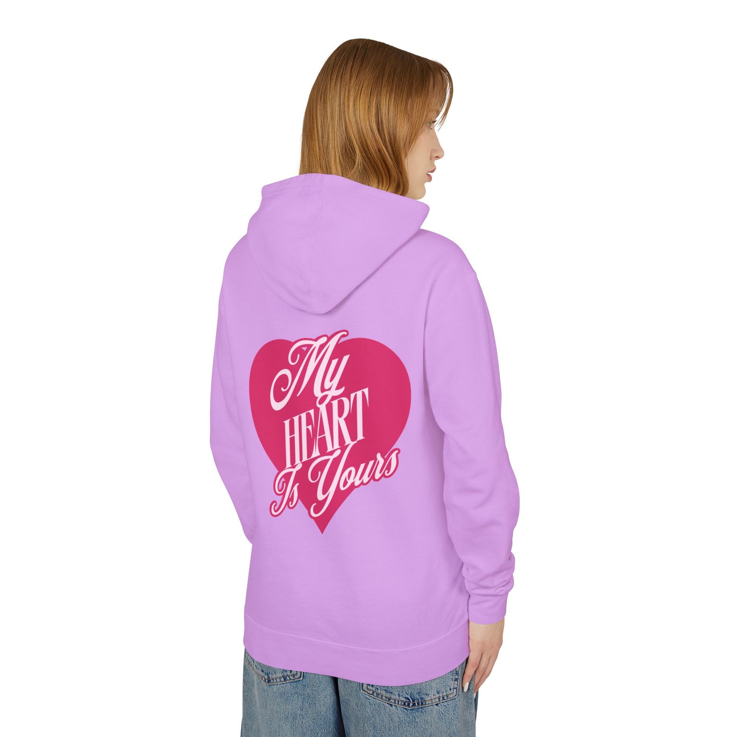 My Heart is Yours Romantic Unisex Lightweight Hooded Sweatshirt