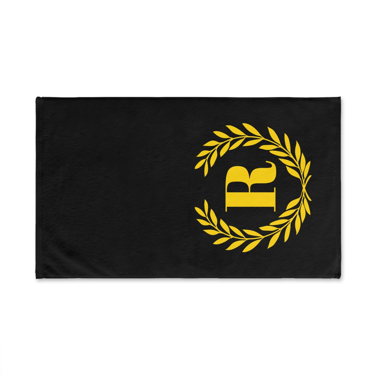 Elegant letter "R" Gold Laurel Monogram Hand Towel