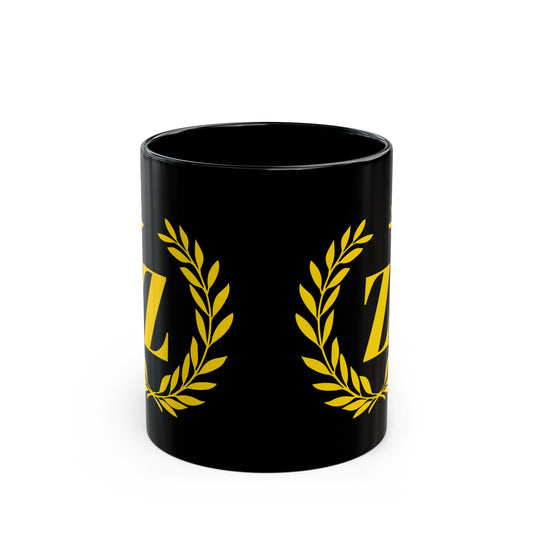 Elegant Letter "Z" Laurel Monogram Black Coffee Mug