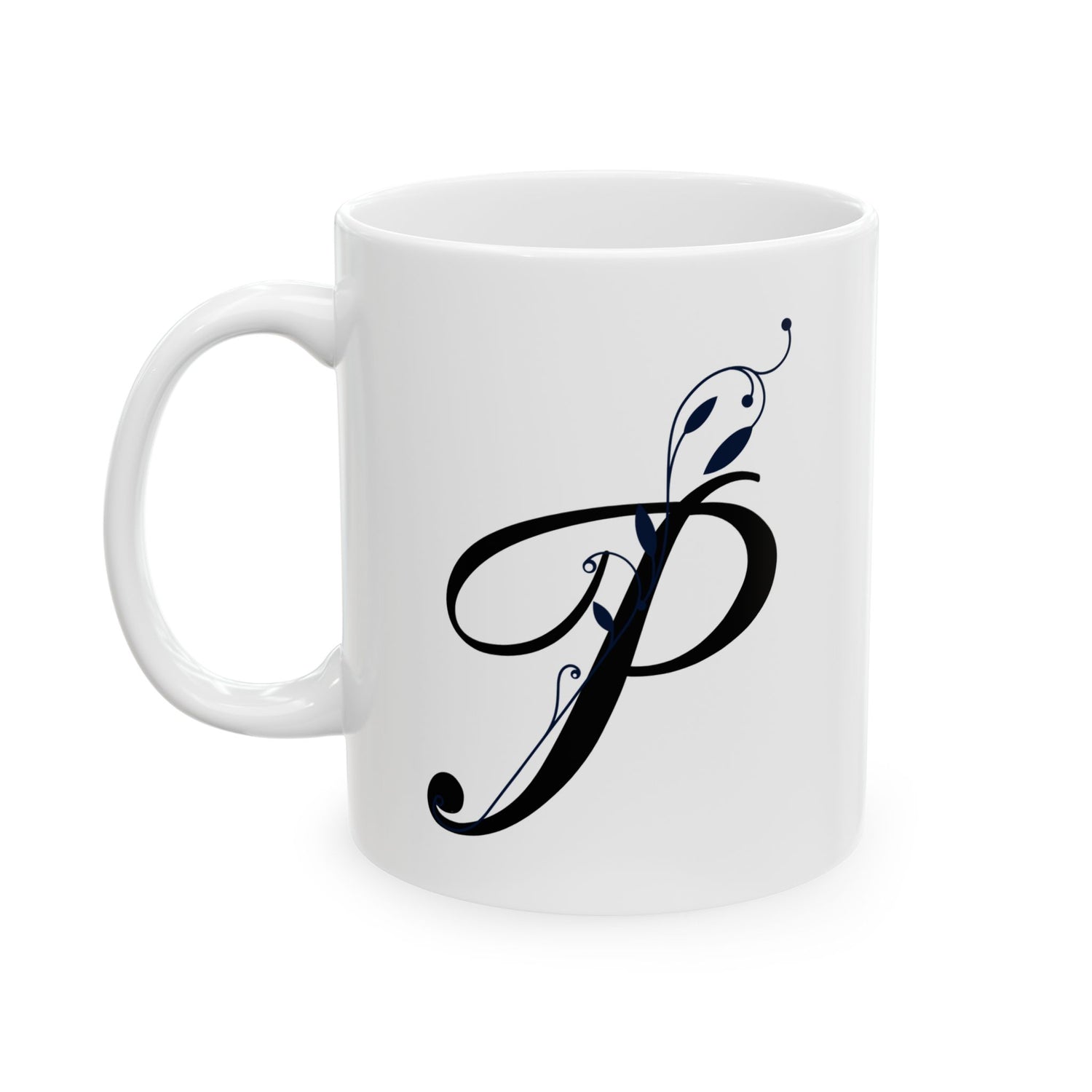 Letter "P" Decorative Monogram Design Coffee Mug