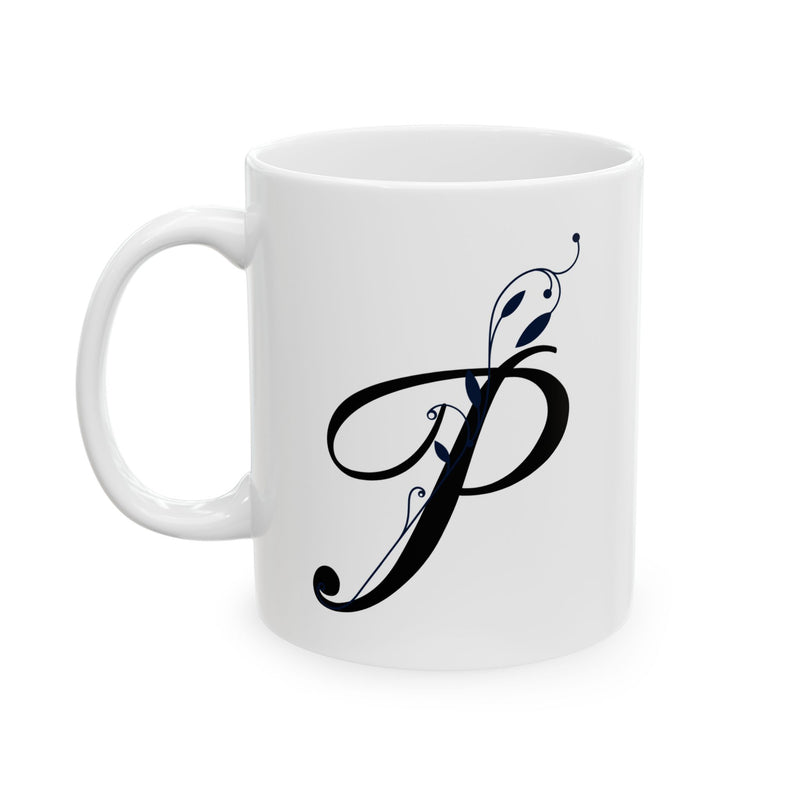 Letter "P" Decorative Monogram Design Coffee Mug