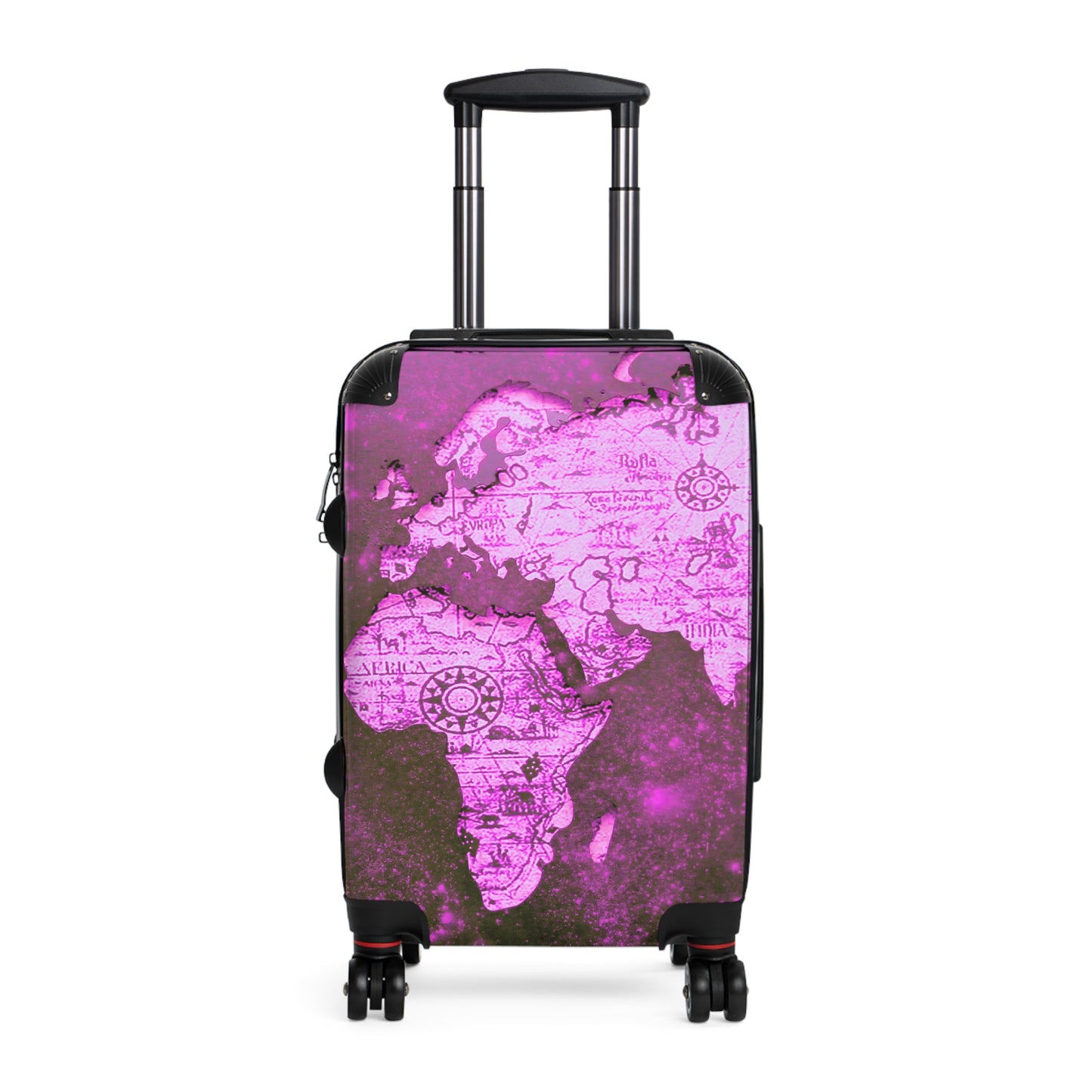 Mauve World Map Suitcase