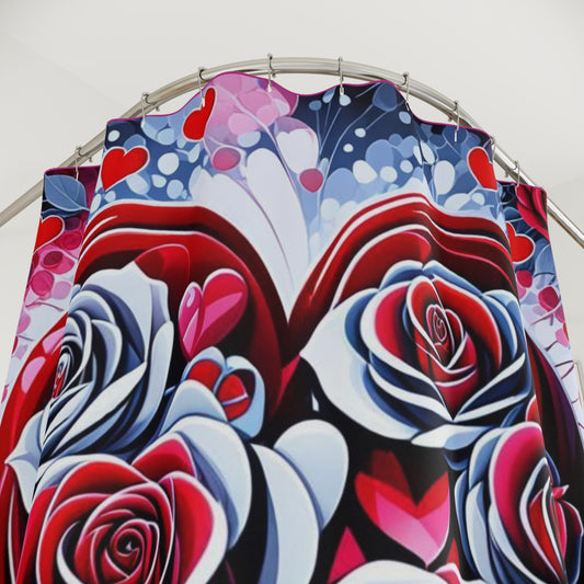 Rose Heart Shower Curtain