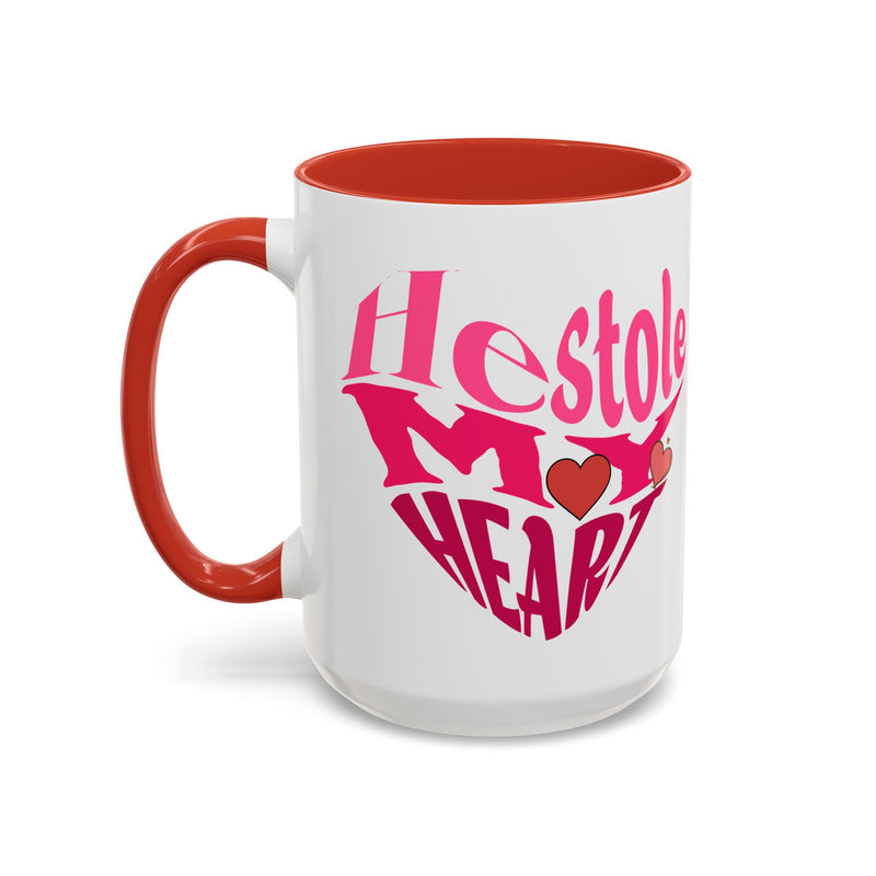 He Stole My Heart - Romantic Accent Coffee Mug (11, 15oz)