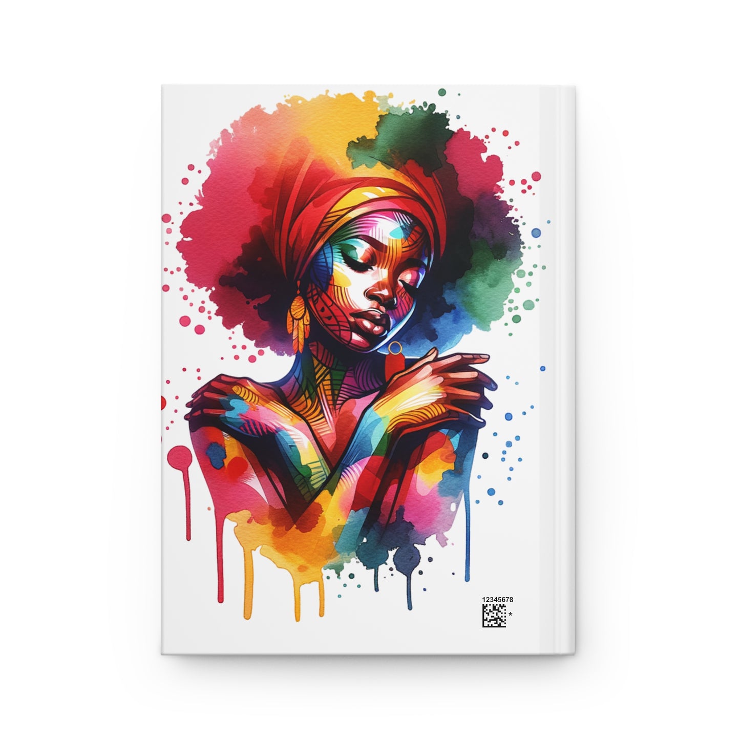 Colorful Abstract Watercolor Black Woman Hardcover Journal Matte