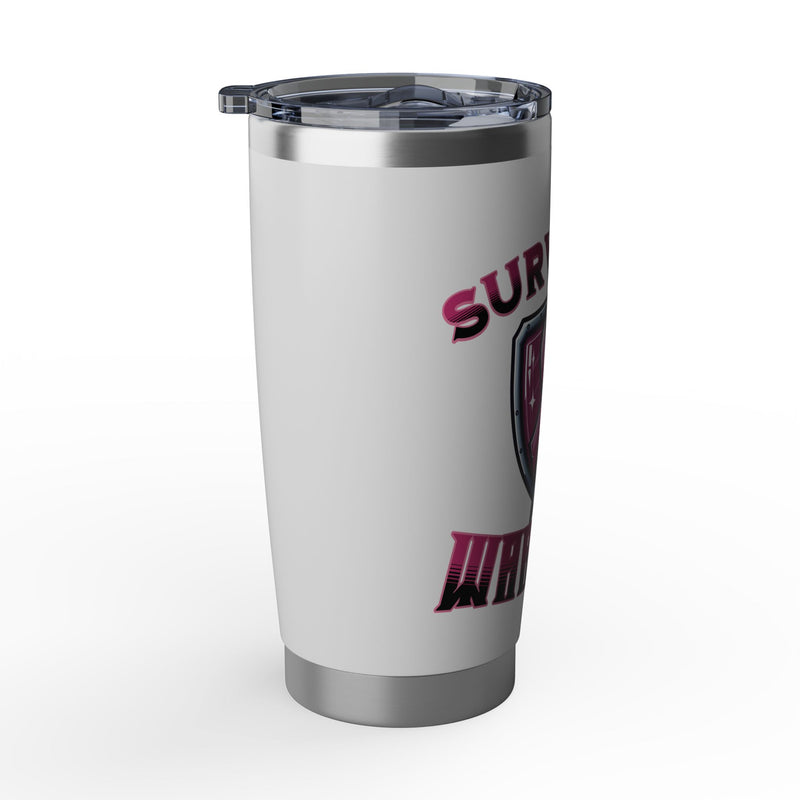 Survivor Warrior Tumbler — Pink Ribbon Breast Cancer Awareness 20oz Tumbler