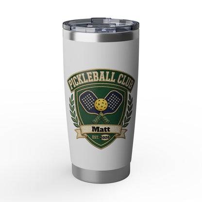 Personalized Pickleball Club Tumbler 20oz | Custom Name Pickleball Gift