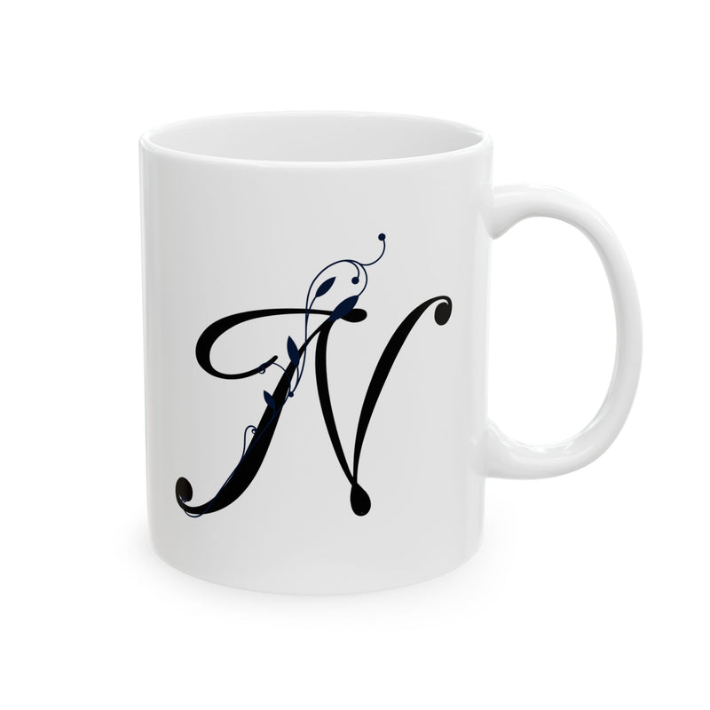 Letter "N" Decorative Monogram Design Coffee Mug