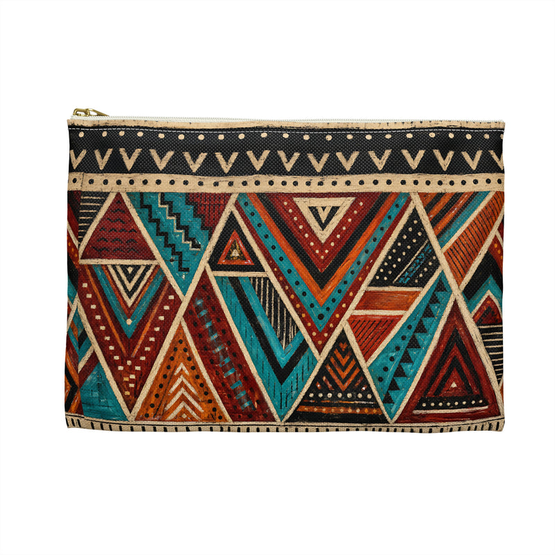 Abstract Geometric Warrior Pattern Accessory Pouch