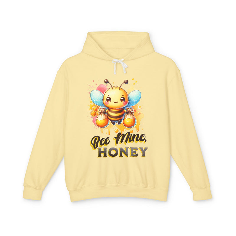 Bee Mine Honey - Romantic Unisex Lightweight Hooded Sweatshirt