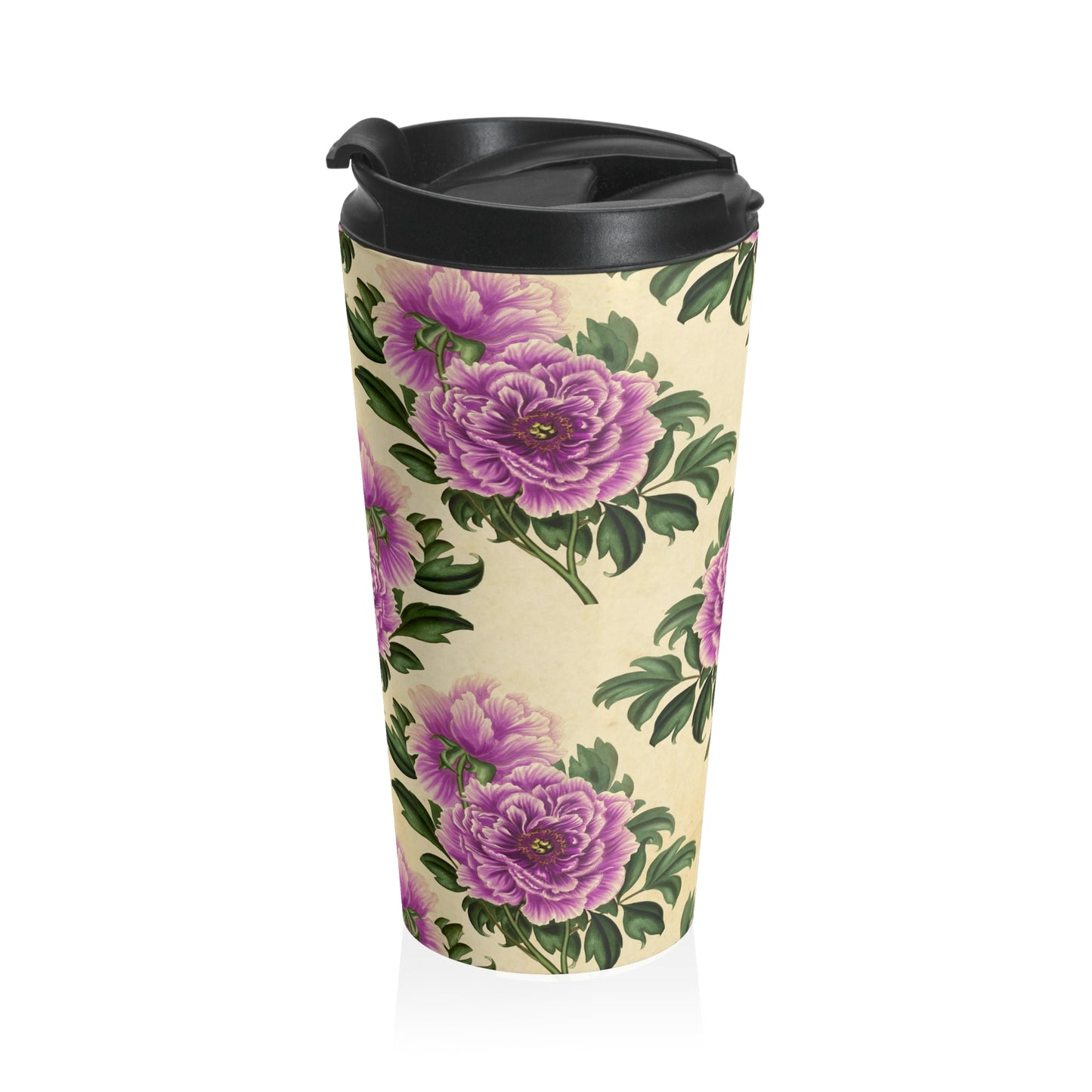 Floral Design Stainless Steel Travel Mug