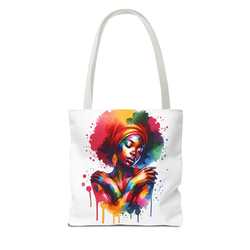 Colorful Abstract Black Woman Tote Bag