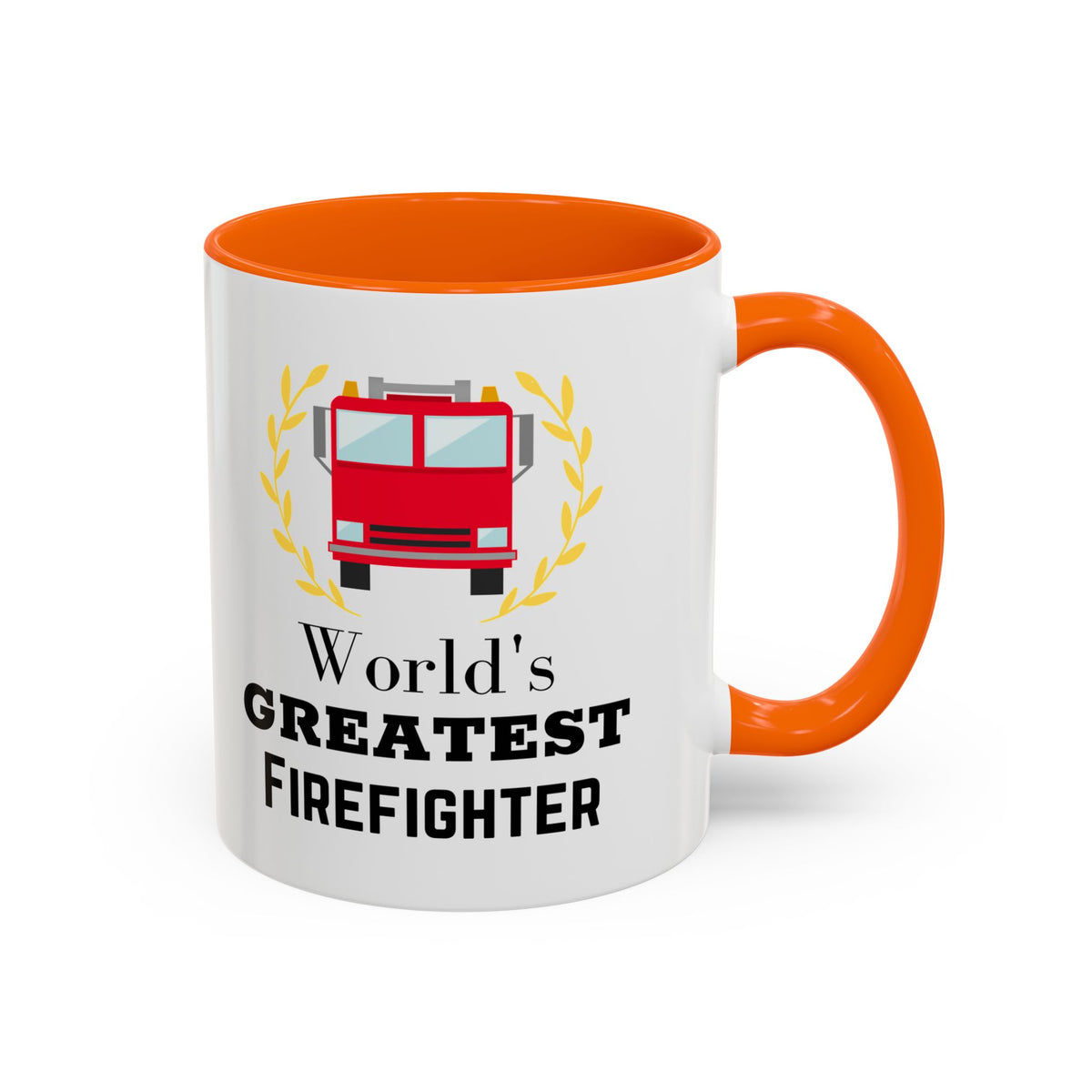 World's Greatest Firefighter Accent Coffee Mug - Firefighter Gift