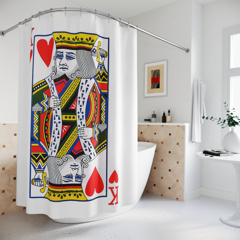 King of Hearts Playing Card - Shower Curtain - White