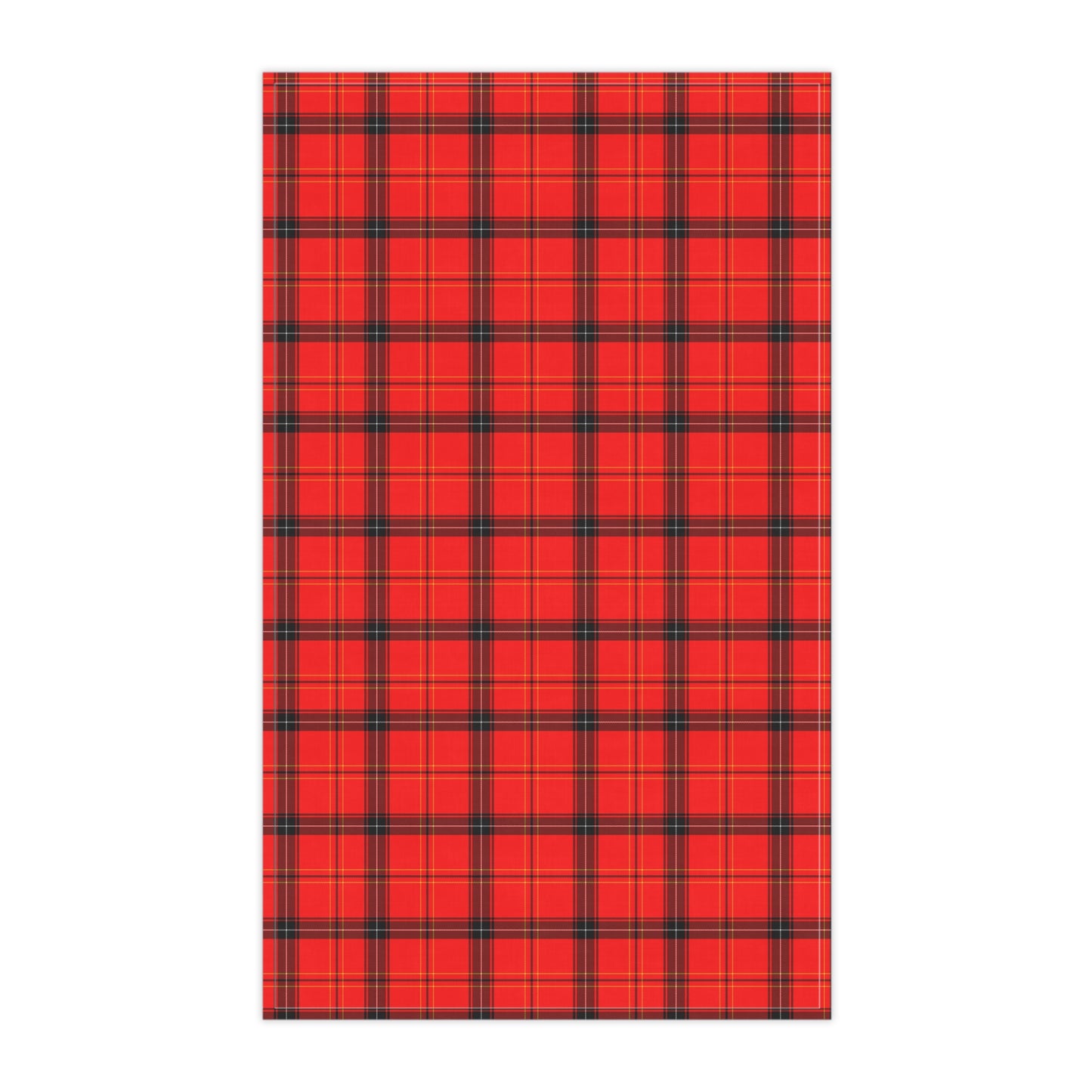 Red Plaid Pattern Tea Towel (cotton, poly)