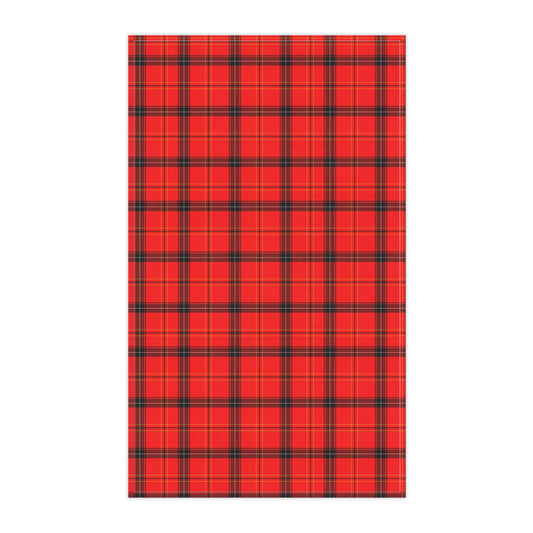 Red Plaid Pattern Tea Towel (cotton, poly)