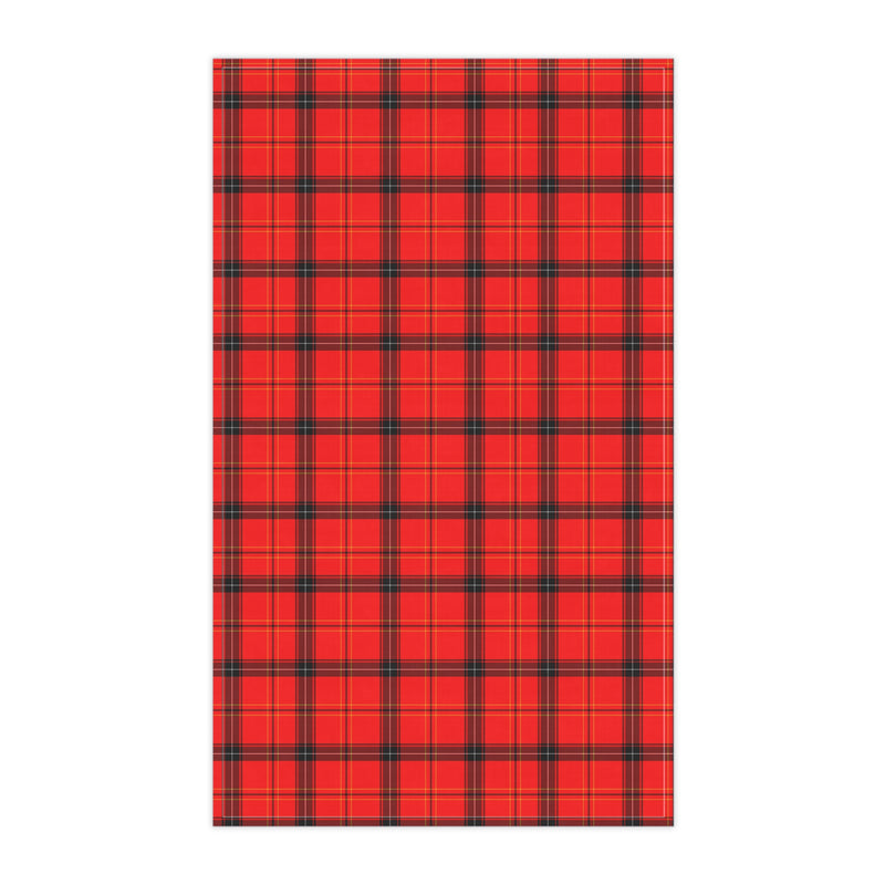 Red Plaid Pattern Tea Towel (cotton, poly)