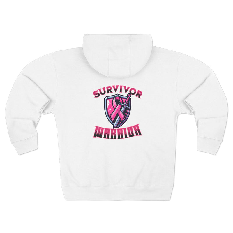 Survivor Warrior - Breast Cancer Survivor Zip Hoodie
