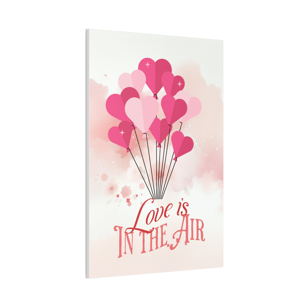 Love is in The Air - Romantic Canvas Wall Art Stretched, 0.75"