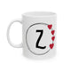 Letter "Z" Monogram Heart Design Coffee Mug
