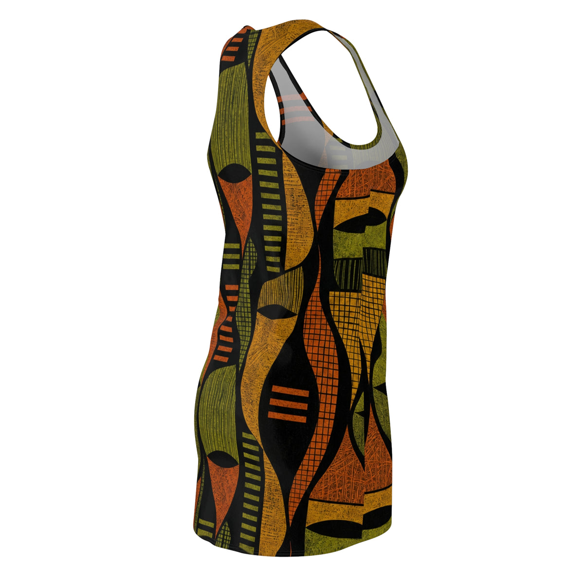 Geometric African Print Racerback Dress