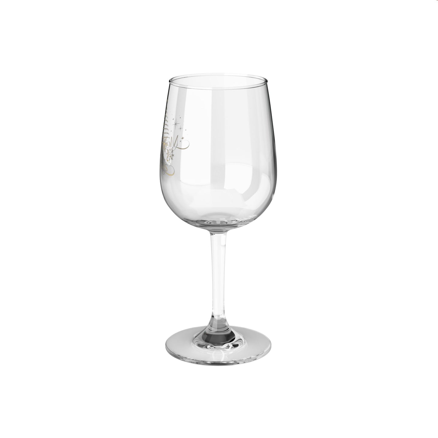 Gold Merry Christmas Wine Glass, 12oz