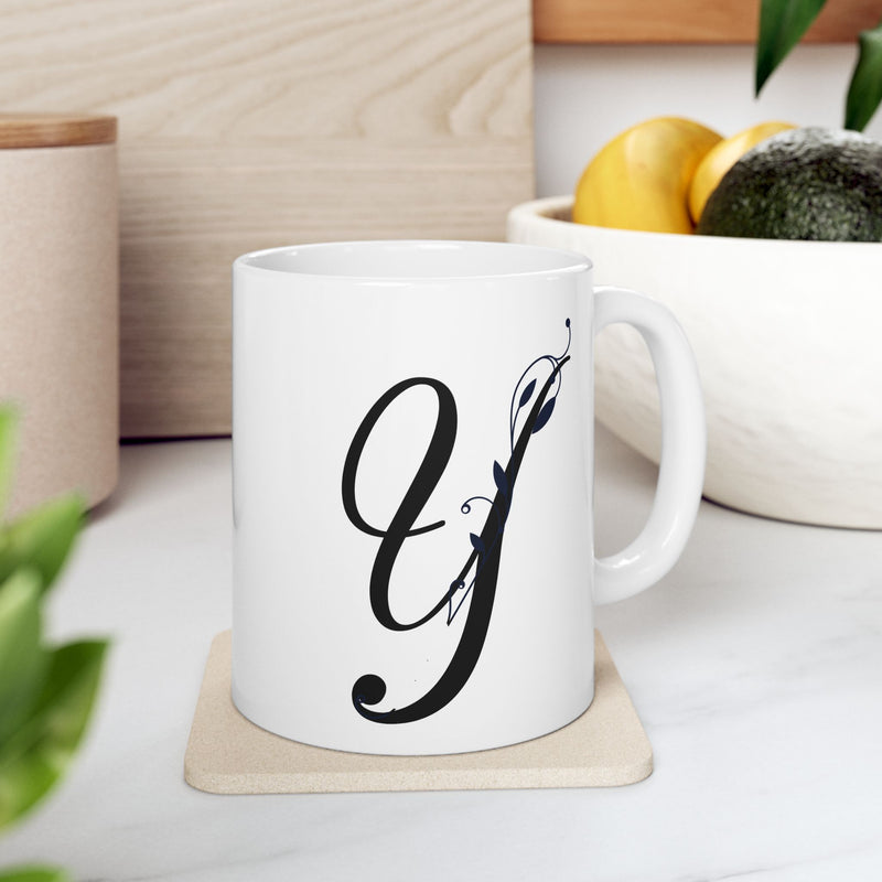 Letter "Y" Decorative Monogram Design Coffee Mug