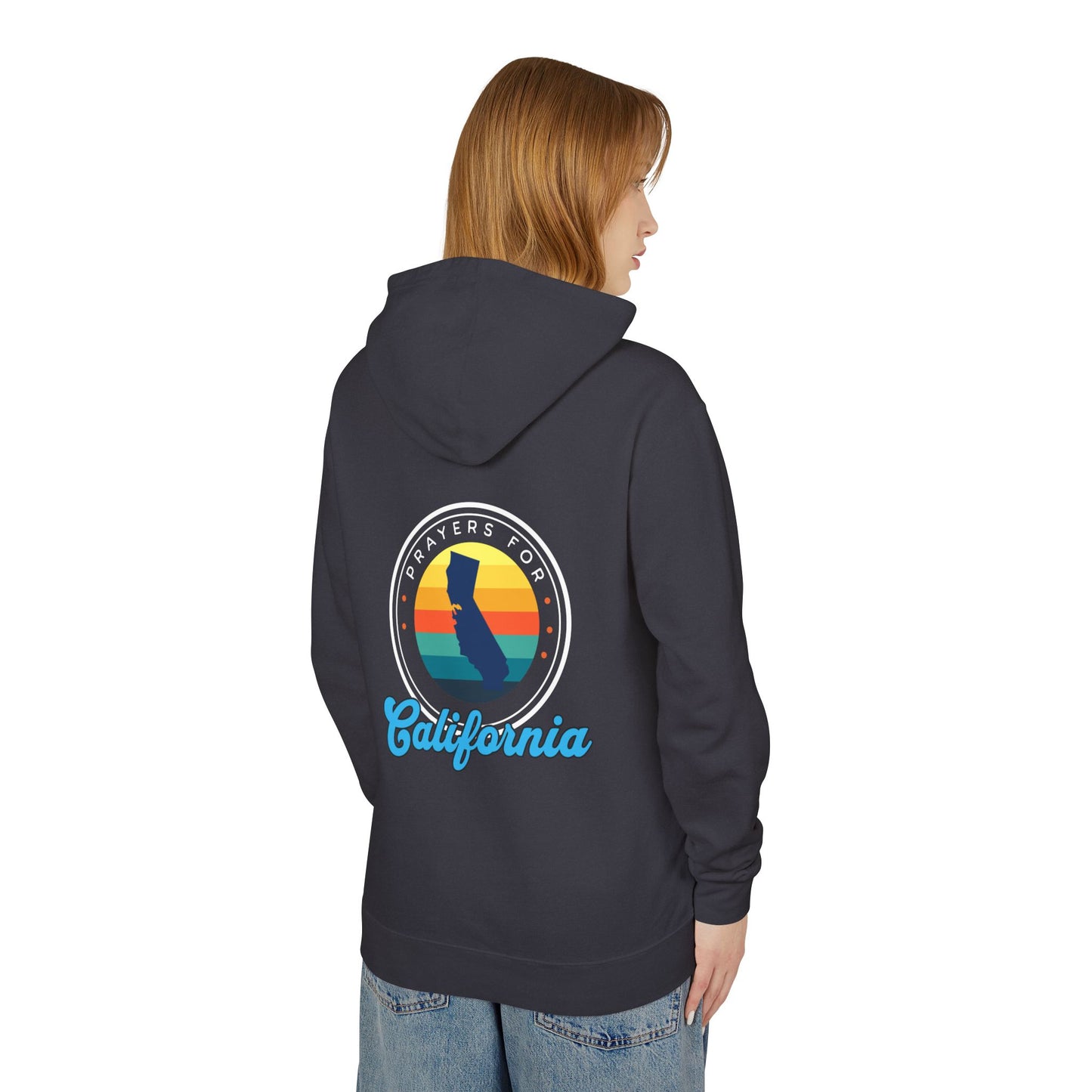 Prayers for California Unisex Lightweight Hooded Sweatshirt
