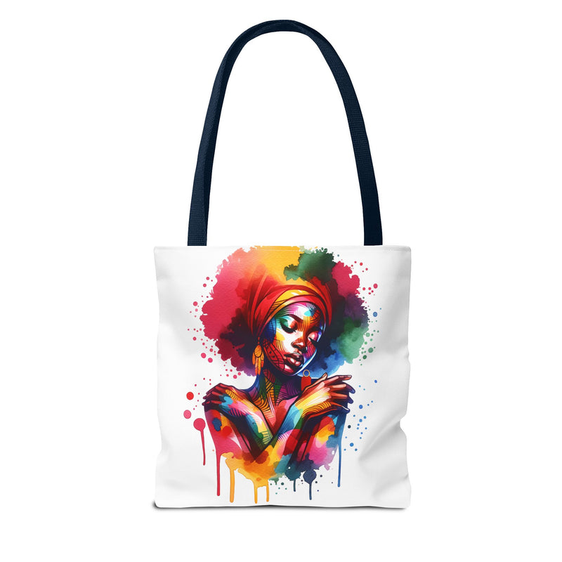Colorful Abstract Black Woman Tote Bag