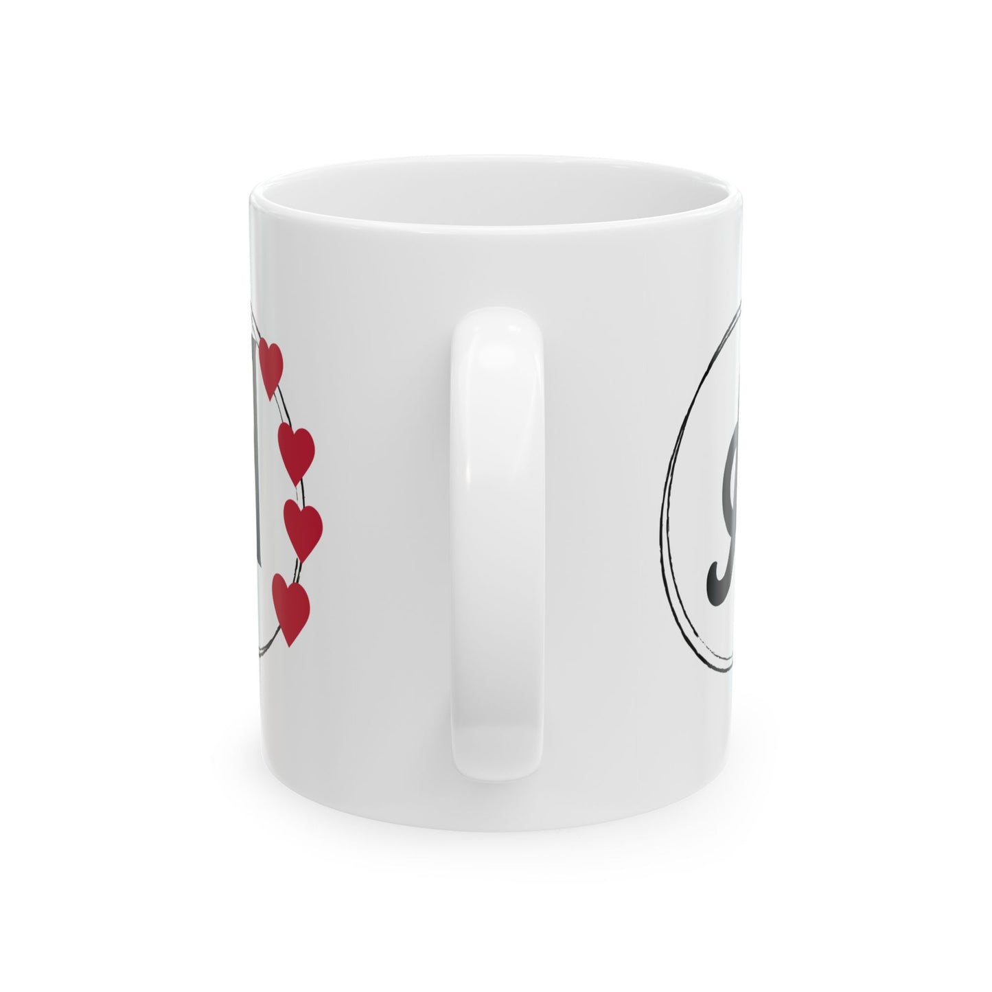 Letter "A" Heart Monogram Coffee Mug