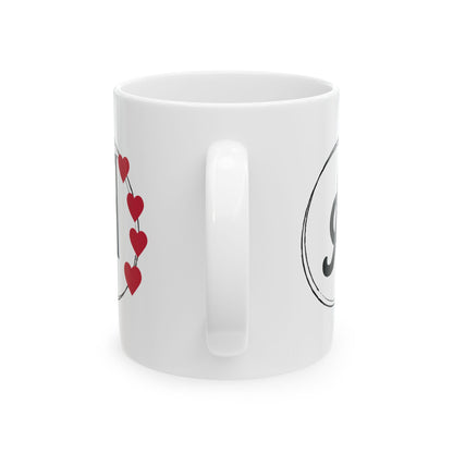 Letter "A" Heart Monogram Coffee Mug