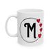 Letter "M" Monogram Heart Design Coffee Mug