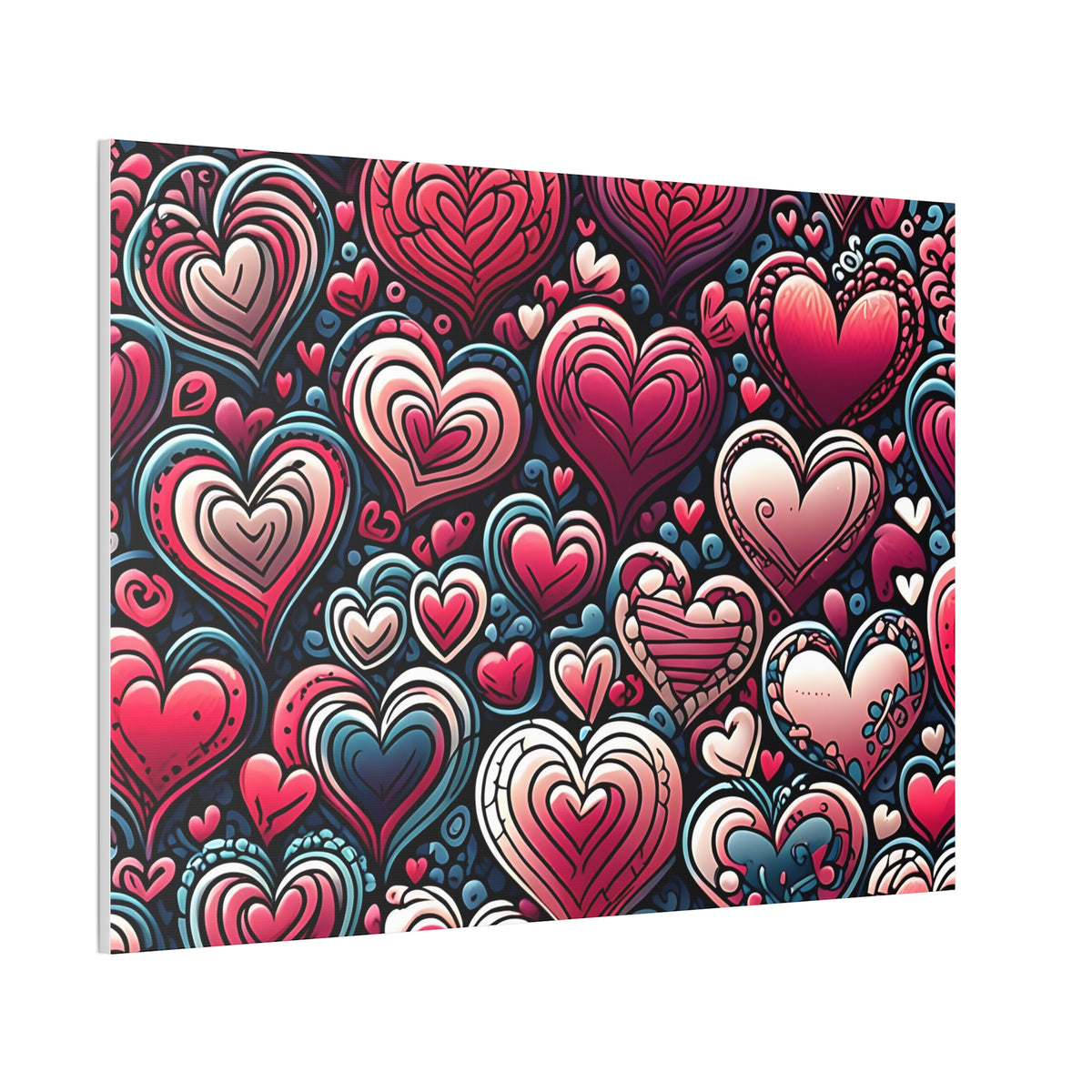 Decorative Heart Pattern Canvas Stretched, 0.75"