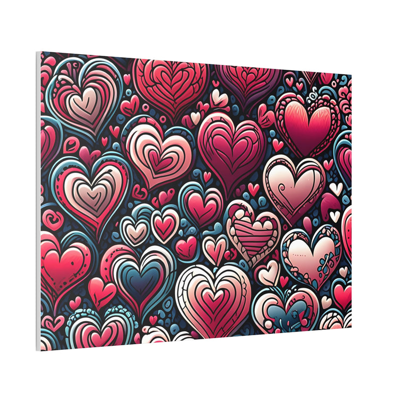 Decorative Heart Pattern Canvas Stretched, 0.75"