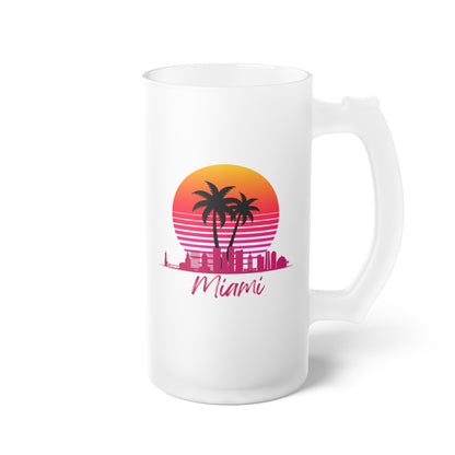 Miami Frosted Glass Beer Mug