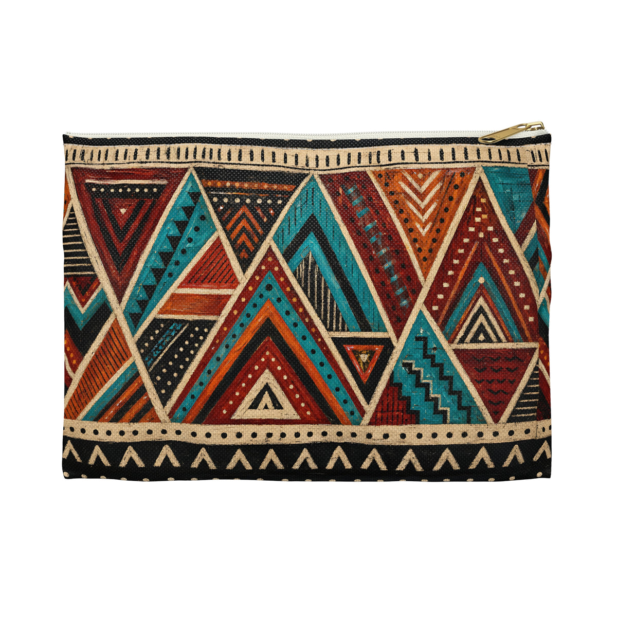 Abstract Geometric Warrior Pattern Accessory Pouch