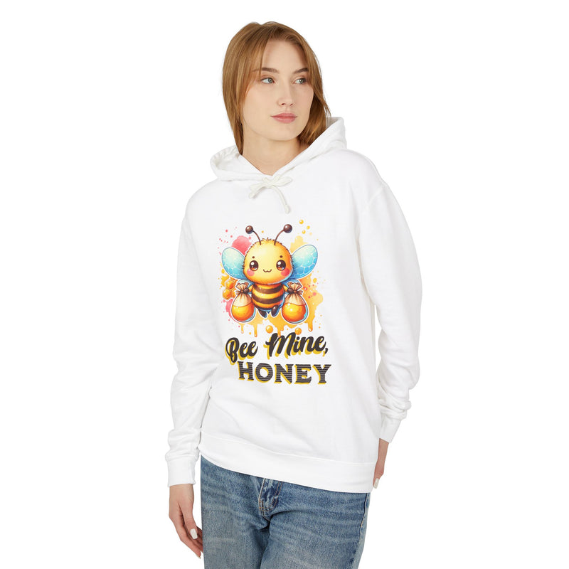 Bee Mine Honey - Romantic Unisex Lightweight Hooded Sweatshirt