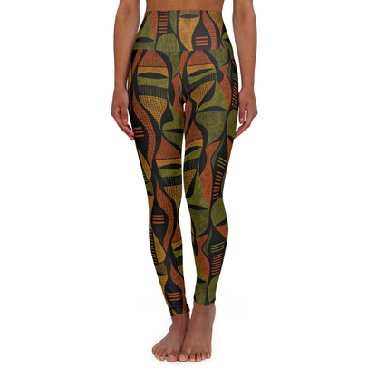 Abstract Shapes High Waisted Yoga Leggings (AOP)