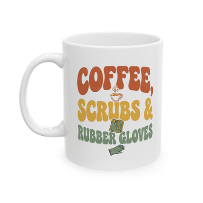 Coffee, Scents & Rubbies Retro Ceramic Mug — Funny Coffee Lover Gift (11oz, 15oz)