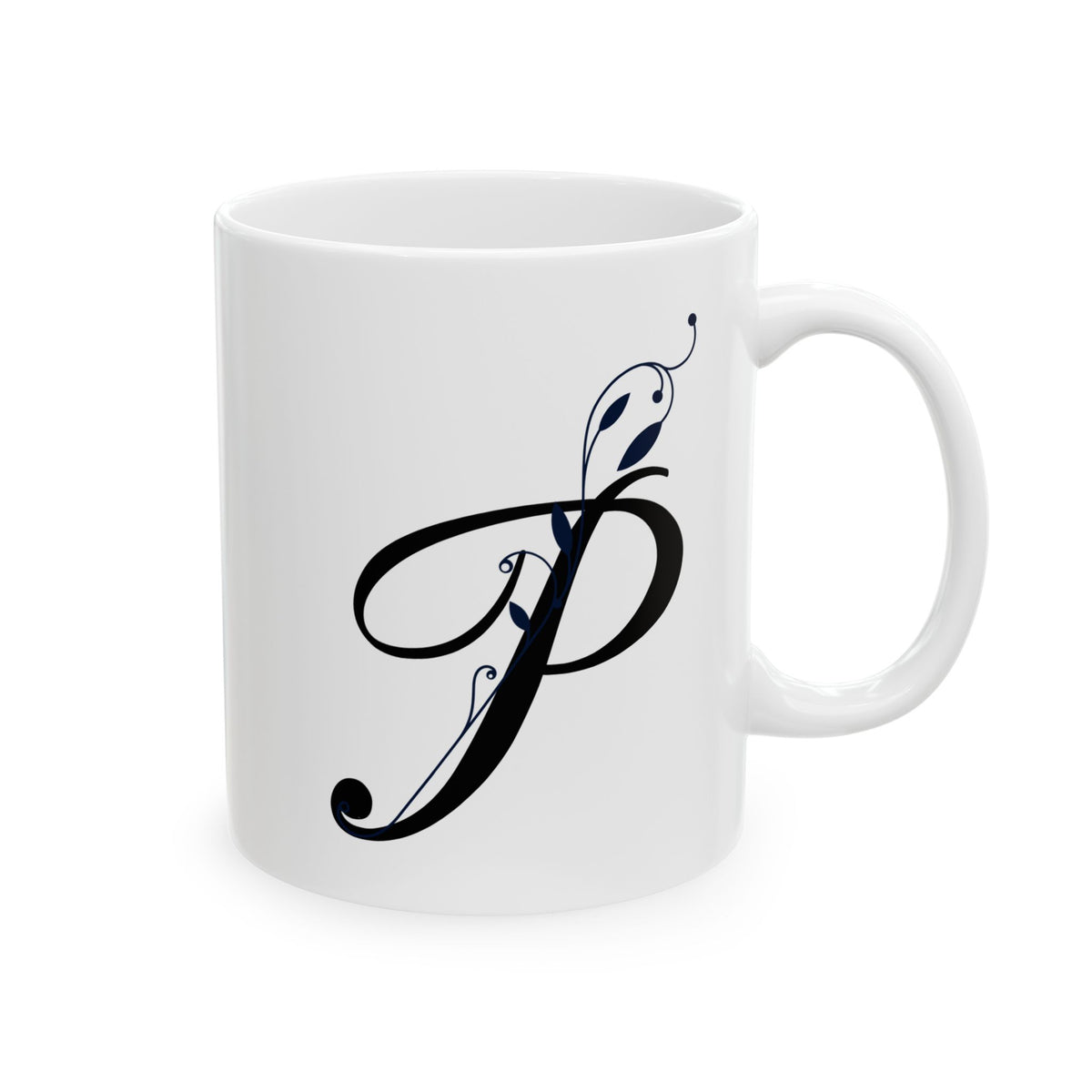 Letter "P" Decorative Monogram Design Coffee Mug