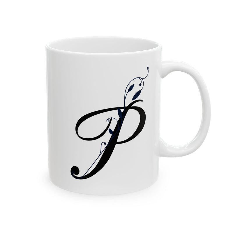 Letter "P" Decorative Monogram Design Coffee Mug
